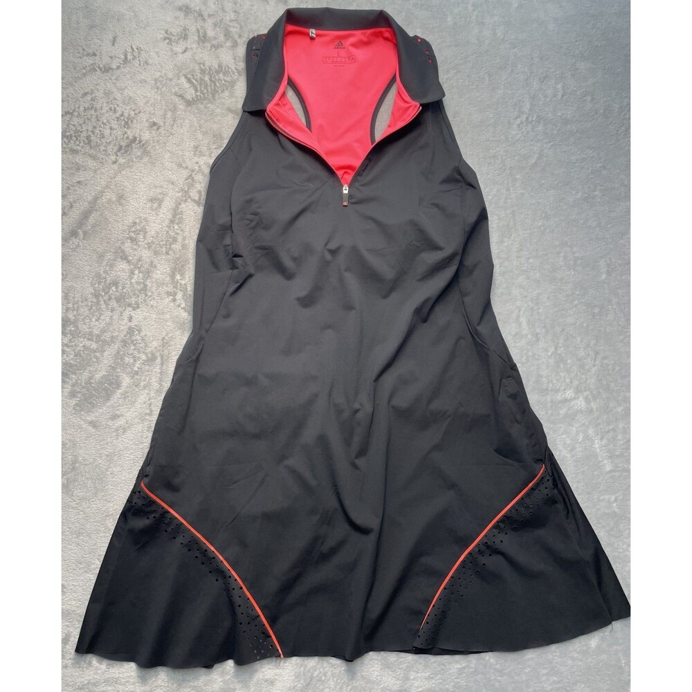 Adidas Black Golf Dress Racerback w/ Pink Shelf Bra Size L EUC